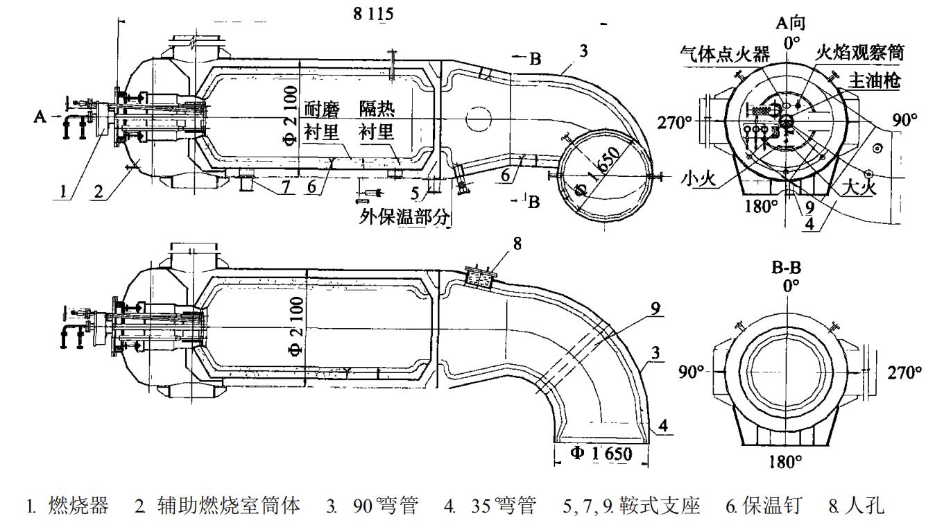 輔助燃燒室結構簡圖